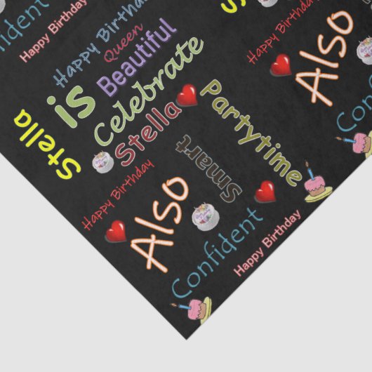 Happy Birthday Weefpapier Stella Tissuepapier (Detail)