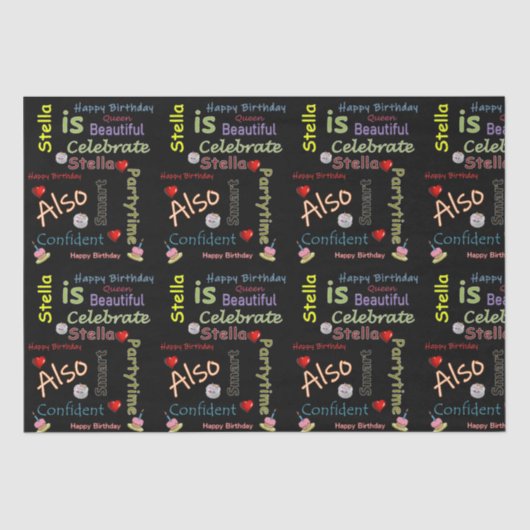 Happy Birthday Weefpapier Stella Tissuepapier (Voorkant)