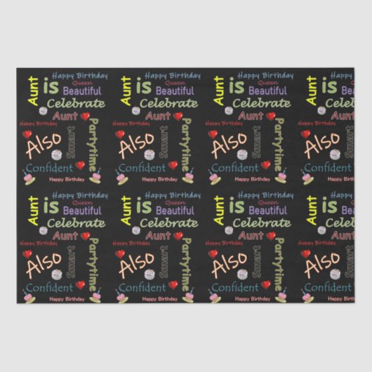 Happy Birthday Weefpapier tante Tissuepapier (Voorkant)