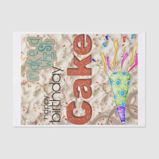 Happy Birthday-Weefpapier VriendenfamilieVerrassin Tissuepapier (Voorkant)