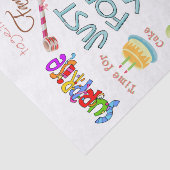 Happy Birthday-Weefpapier VriendenfamilieVerrassin Tissuepapier (Detail)