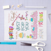 Happy Birthday-Weefpapier VriendenfamilieVerrassin Tissuepapier (Craft)