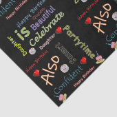 Happy Birthday-Weefpapierdochter Tissuepapier (Detail)