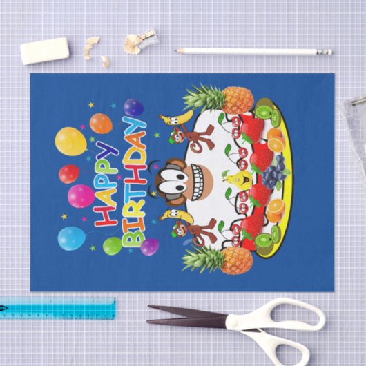 Happy Birthday-weefselapkey Tissuepapier (Craft)