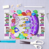 Happy Birthday-weefselballonnen Tissuepapier (Craft)