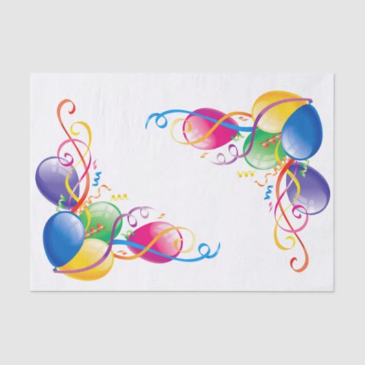 Happy Birthday-weefselballonnen Tissuepapier (Voorkant)