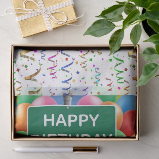 Happy Birthday-weefselballonnen Tissuepapier (Geschenk)