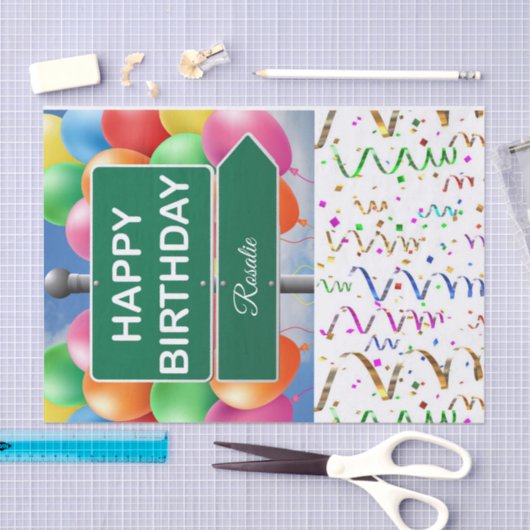 Happy Birthday-weefselballonnen Tissuepapier (Craft)