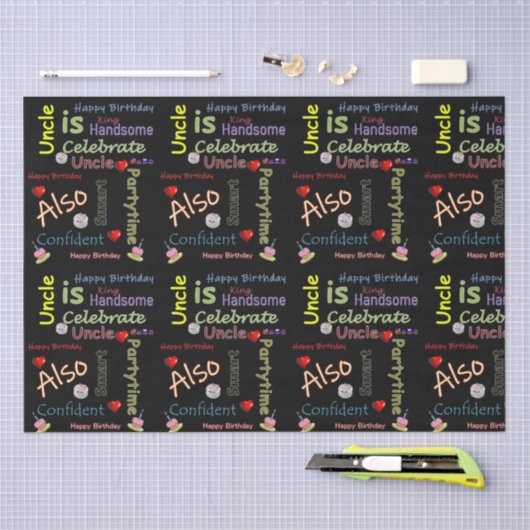 Happy Birthday-weefselboek oom Tissuepapier (Craft)