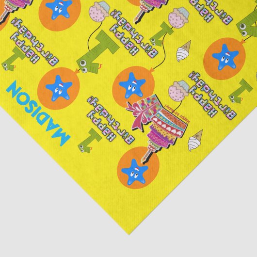 Happy Birthday-weefselpaper #1 Eerste verjaardag Tissuepapier (Detail)