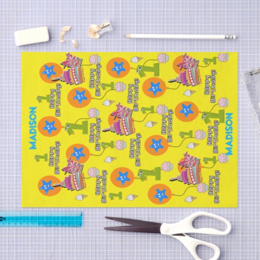 Happy Birthday-weefselpaper #1 Eerste verjaardag Tissuepapier (Craft)