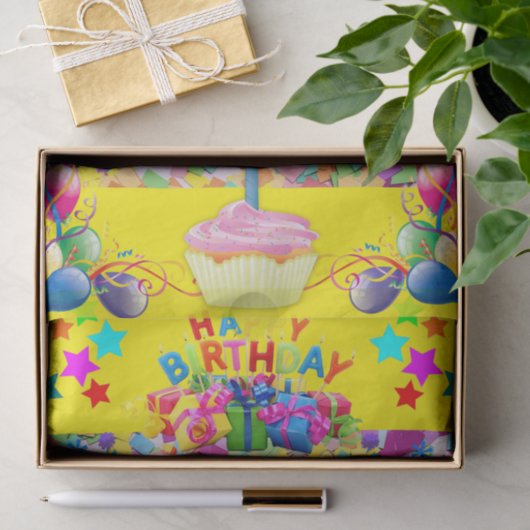 Happy Birthday-weefselpaper Tissuepapier (Geschenk)