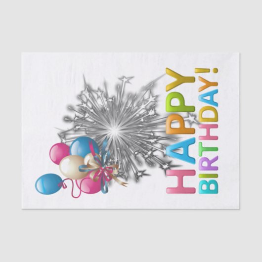 Happy Birthday-weefselpaper Tissuepapier (Voorkant)