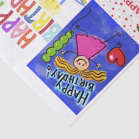 Happy Birthday-weefselpaper Tissuepapier (Detail)