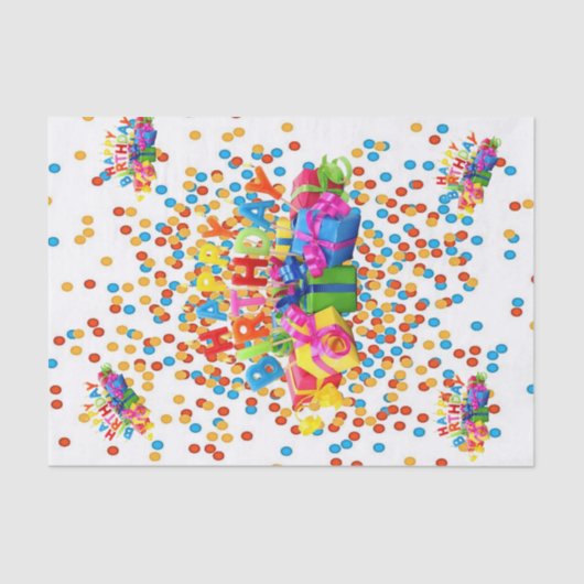 Happy Birthday-weefselpaper Tissuepapier (Voorkant)