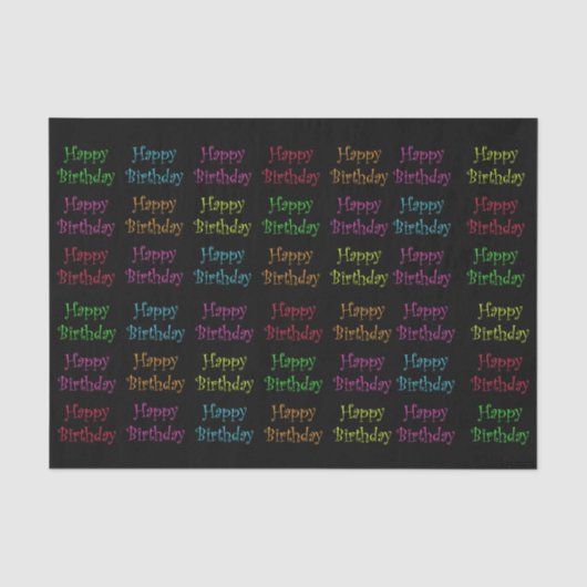 Happy Birthday-weefselpaper Tissuepapier (Voorkant)