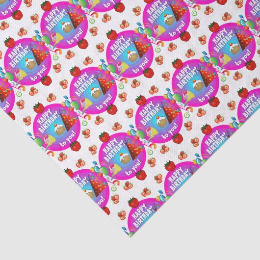 Happy Birthday-weefselpaper Tissuepapier (Detail)