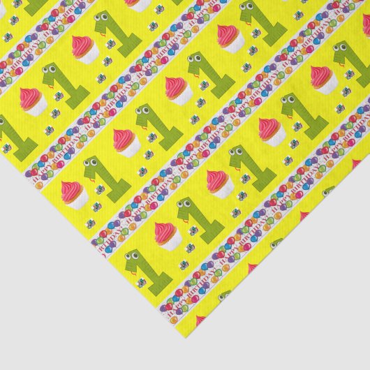 Happy Birthday-weefselpapier Een jaar oud Tissuepapier (Detail)