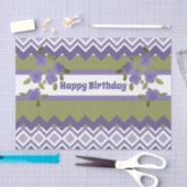 Happy Birthday-weefselpapier in Paars en olijven Tissuepapier (Craft)