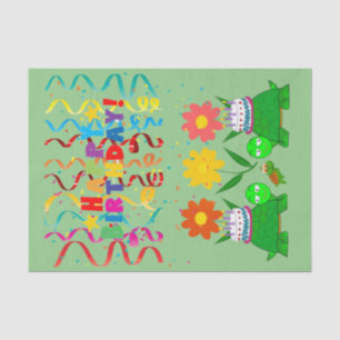 Happy Birthday-weefselschilfers Tissuepapier