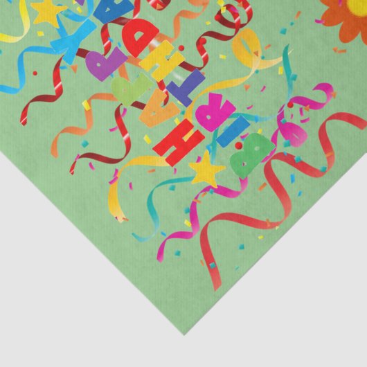 Happy Birthday-weefselschilfers Tissuepapier (Detail)