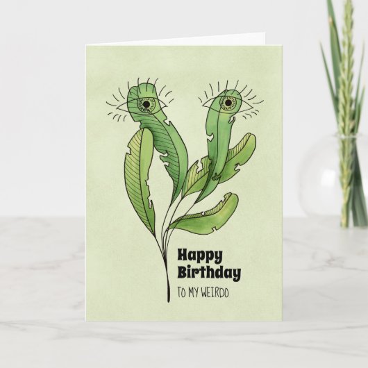 Happy Birthday weirdo botanical Bedankkaart (Voorkant)