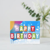 Happy Birthday Wenskaart 1 Briefkaart (Staand voorkant)