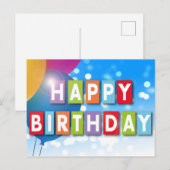 Happy Birthday Wenskaart 1 Briefkaart (Voorkant / Achterkant)