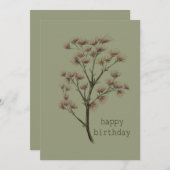 Happy Birthday wenskaart botanisch Kaart (Voorkant / Achterkant)