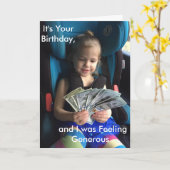 Happy Birthday Wenskaart, humoristisch Kaart (Gele Bloem)