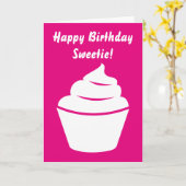 Happy Birthday-wenskaart met caketontwerp Kaart (Gele Bloem)