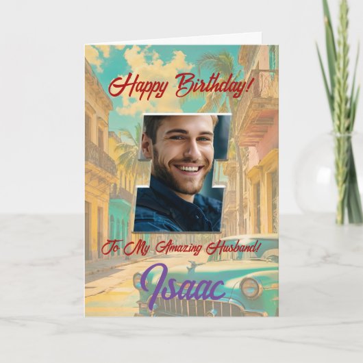 Happy Birthday Wenskaart met foto Bedankkaart (Voorkant)