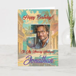 Happy Birthday Wenskaart met foto Bedankkaart