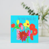 Happy Birthday Wenskaart met Happy Flowers Kaart (Staand voorkant)