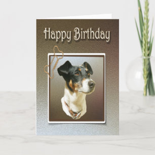 Happy Birthday wenskaart met jack russelhond Kaart