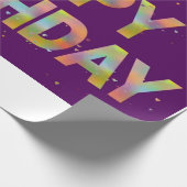 Happy Birthday Wenskaart met Multi Colour Cadeaupapier (Hoek)