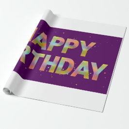 Happy Birthday Wenskaart met Multi Colour Cadeaupapier