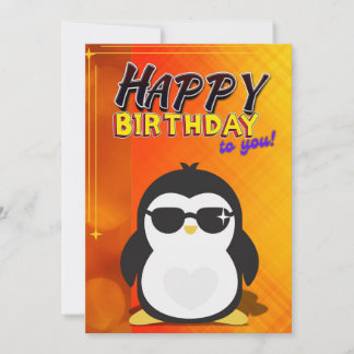 Happy Birthday Wenskaart (Penguin Theme) Kaart