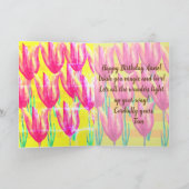 Happy Birthday Wenskaart, Tulpen en Lijnen Kaart (Binnen)