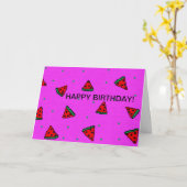 Happy Birthday wenskaart Watermelon Design Kaart (Gele Bloem)