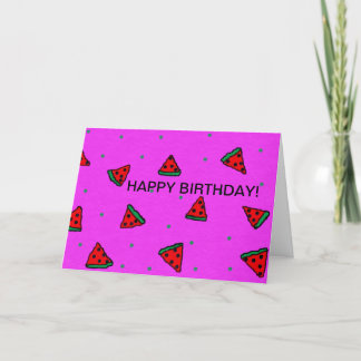 Happy Birthday wenskaart Watermelon Design Kaart