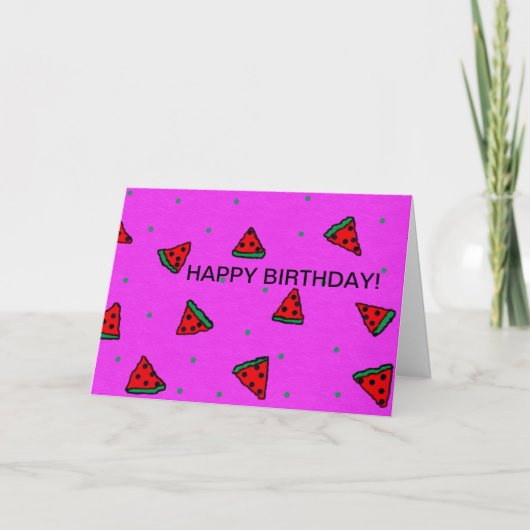 Happy Birthday wenskaart Watermelon Design Kaart (Voorkant)