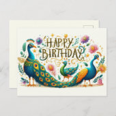 Happy Birthday Wenskaarten Briefkaart (Voorkant / Achterkant)