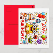 Happy Birthday Wenskaarten Briefkaart (Voorkant / Achterkant)