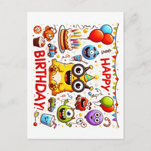 Happy Birthday Wenskaarten Briefkaart (Voorkant)