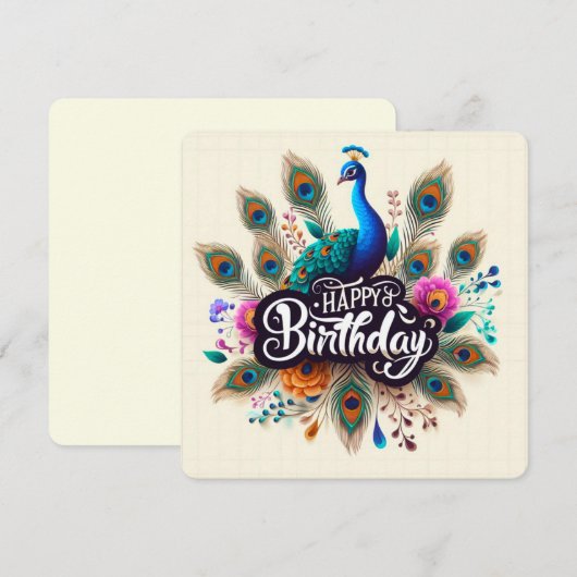 Happy Birthday Wenskaarten Feestdagenkaart (Voorkant / Achterkant)