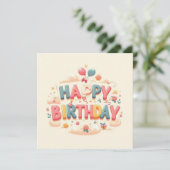 Happy Birthday Wenskaarten Feestdagenkaart (Staand voorkant)