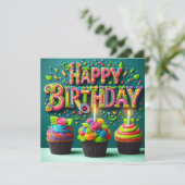 Happy Birthday wenskaarten Feestdagenkaart (Staand voorkant)