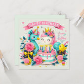 Happy Birthday Wenskaarten Kaart (Voorkant / Achterkant in situ)