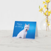 Happy Birthday West Highland Terrier Note Card Kaart (Gele Bloem)